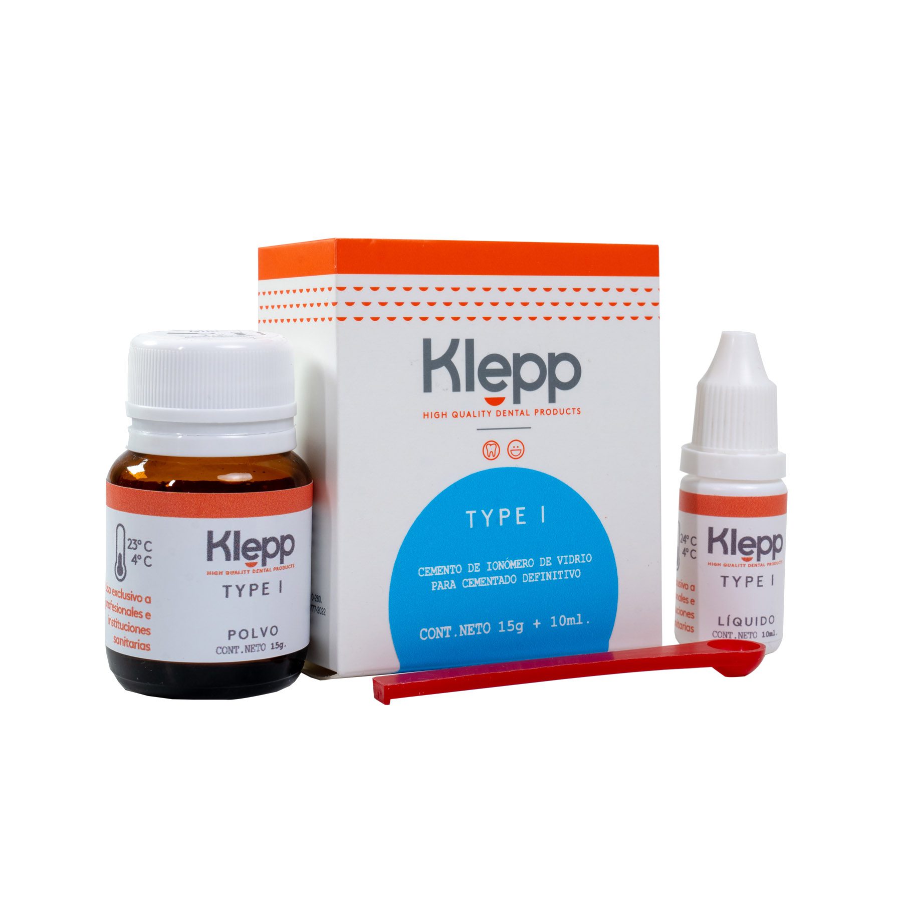 Cemento de ionómero de vidrio para cementado definitivo KLEPP TYPE I