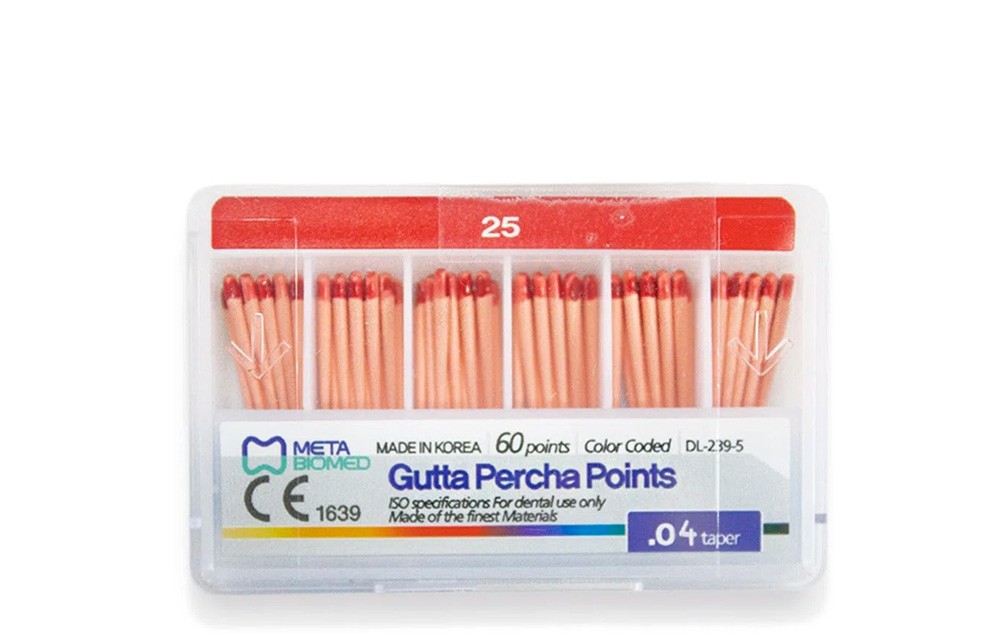 Conos de Gutta percha 25 rojo .04 METABIOMED
