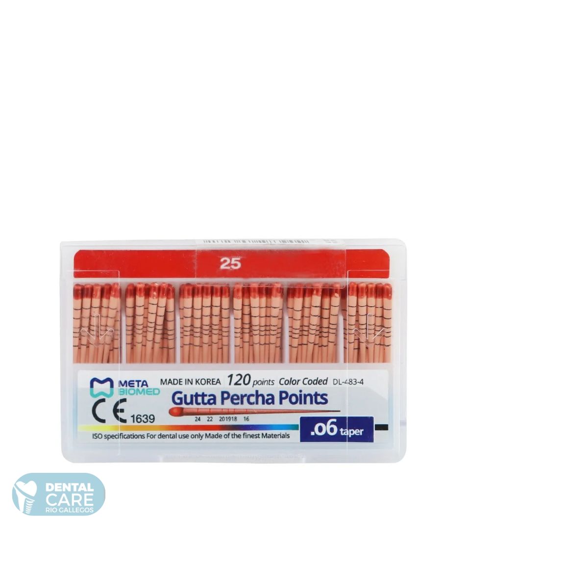 Conos Gutta Percha 25 rojo .06 META BIOMED